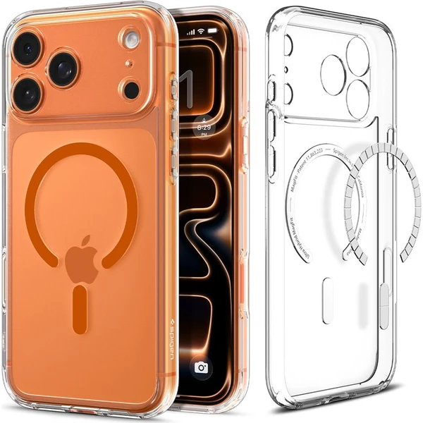 Spigen Ultra Hybrid MagSafe kryt iPhone 17 Pro priehľadná oranžová - Puzdra - Hlavný obrázok