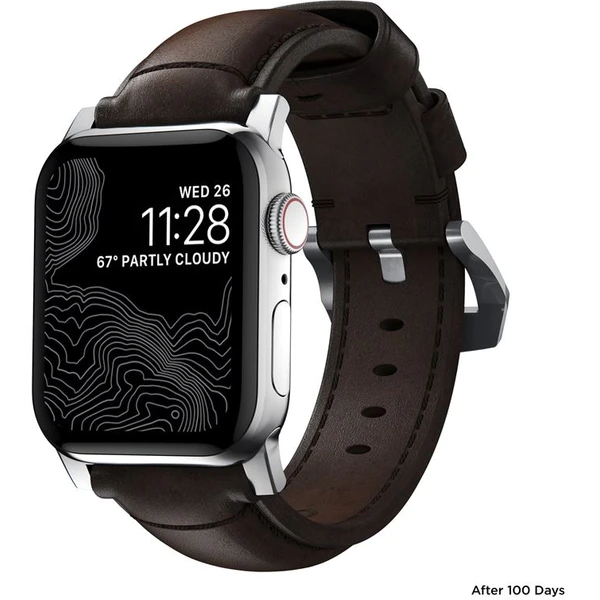 Nomad Traditional kožený remienok Apple Watch Ultra (49mm) 8/7 (45mm)/6/SE/5/4 hnedý/strieborné prac - Remienky - Obrázok 3b2f1c0bf86c419bb4811e0ecec51967