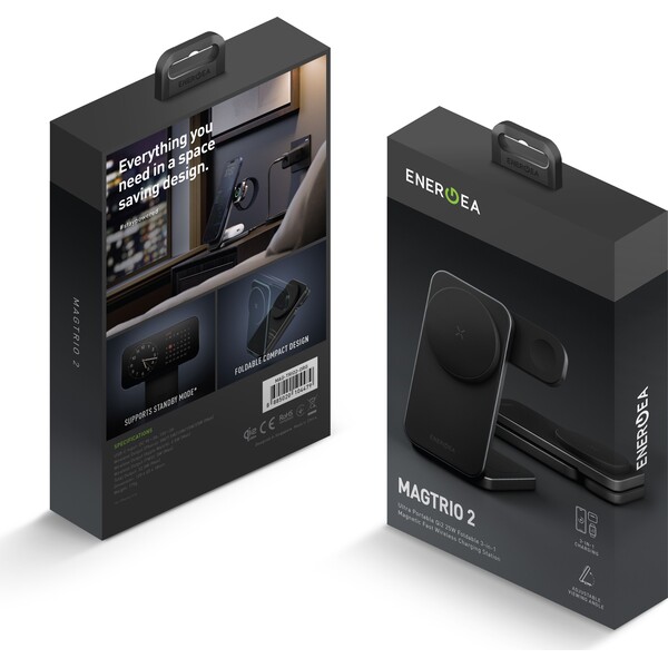 ENERGEA MagTrio 2 MagSafe 3v1 (Qi2) 25W nabíjačka tmavo sivá - Nabíjačky - Obrázok 3b35a473efa046f797458790f6431d2a