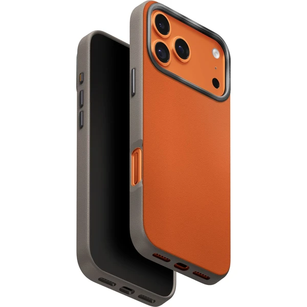 UNIQ Lyden DS Premium Leatherette MagClick MagSafe kryt iPhone 17 Pro Max Flame Orange - Puzdra - Hlavný obrázok
