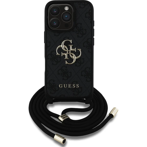Guess PU 4G Metal Logo Crossbody popruh kryt iPhone 16 Pre čierny - Puzdra - Obrázok 3b7fe46444e8479ea0f39ba96b91de42