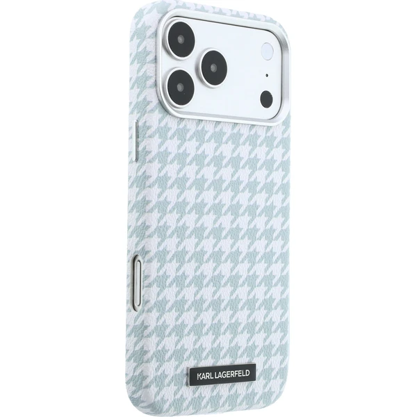 Karl Lagerfeld PU Houndstooth Resin Plate MagSafe kryt iPhone 17 Pro Max modrý - Puzdra - Obrázok 3ba1d732de62455283c7e4c8930d626a