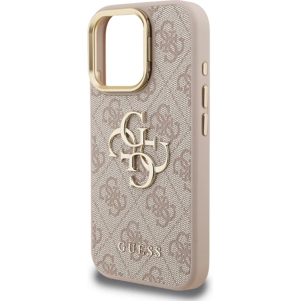 Guess PU 4G Metal Logo Stand Camera Frame kryt iPhone 15 Pro Max ružový - Puzdra - Obrázok 3ba4655e0e2c46029334d7cee17bcdf7