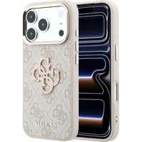 Guess PU 4G Resin Metal Logo kryt iPhone 18 Pro Max ružový - Puzdra