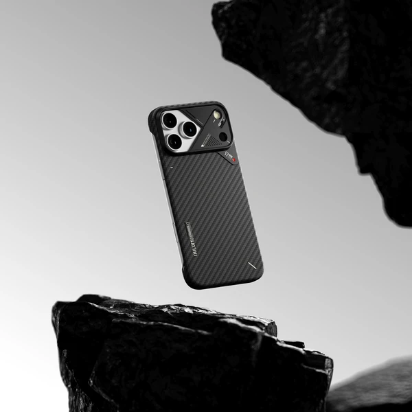 Aulumu A17 Aramidové vlákno MagSafe kryt iPhone 17 Pro Max Black - Puzdra - Obrázok 3bc73c33526e43e78c949efbc829172c