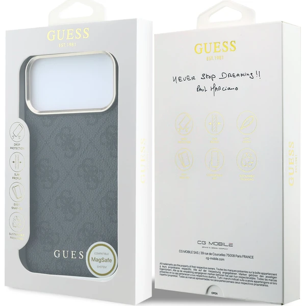 Guess PU Leather 4G Gold Frame MagSafe Zadný kryt pre iPhone 18 Pro Black - Puzdra - Obrázok 3bdc89998508445c9fa8e242573d1315