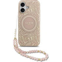 Guess IML Flowers Allover Strap MagSafe kryt iPhone 17 ružový - Puzdra