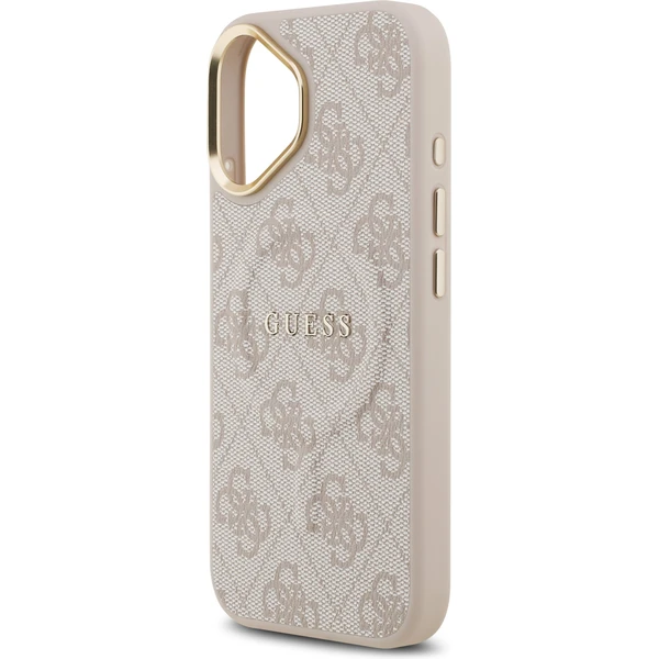 Guess PU Leather 4G Gold Frame MagSafe kryt iPhone 17 ružový - Puzdra - Obrázok 3c2d143d4cf74a44b47dfc6aa7c0a1e1