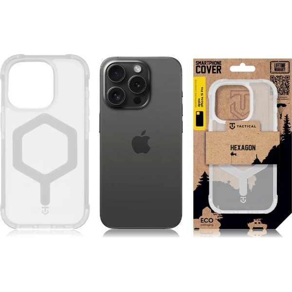 Tactical MagForce Hexagon kryt Apple iPhone 15 Pro biely - Puzdra - Obrázok 3c3670d6f96549f3972cbd148c65be89
