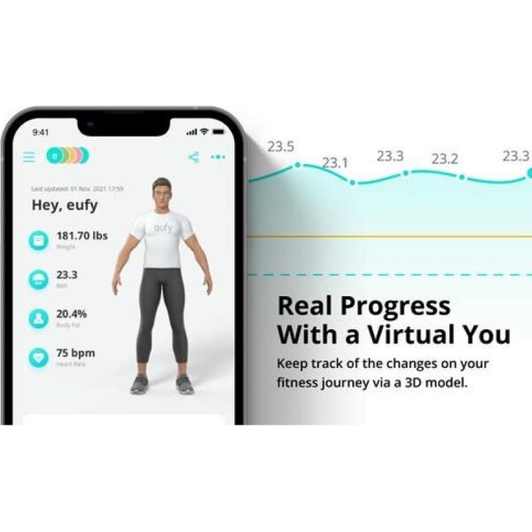 Anker eufy P2 Pro chytrá osobná váha čierna - Inteligentné váhy - Obrázok 3c3eca46b8d34c4fa8f872fa7cc7b6fe