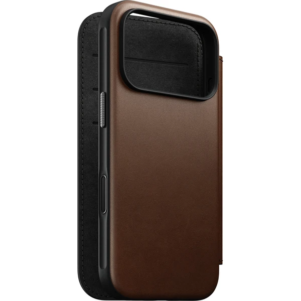 Nomad Modern Leather Folio MagSafe kožené puzdro iPhone 18 Pro Brown - Puzdra - Hlavný obrázok