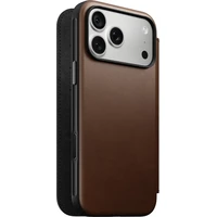 Nomad Modern Leather Folio MagSafe kožené puzdro iPhone 17 Pro Max/18 Pro Max Brown - Puzdra