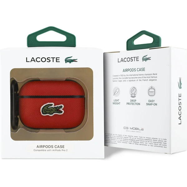 Lacoste Petit Pique Croc Logo Patch puzdro AirPods Pro 2 červené - Puzdra - Obrázok 3cc341381442454d8699c0f981765080