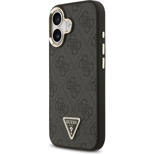 Guess PU Leather 4G Triangle Logo Gold Frame MagSafe kryt iPhone 17 čierny - Puzdra - Obrázok 3d193fc87d6e4eed8742e247f4a530f8