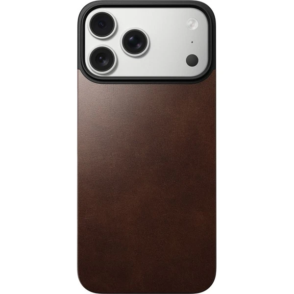 Nomad Magnetic Leather Back (Horween) Magsafe kožený kryt iPhone 17 Pro Rustic Brown - Puzdra - Obrázok 3d1bb991cea742e0baf5e47f7dcc147a