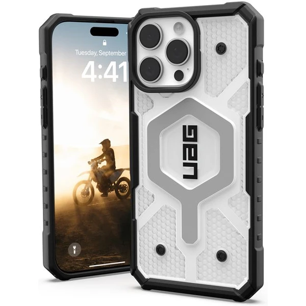 UAG Pathfinder Clear Magsafe kryt iPhone 16 Pro Max biely - Puzdra - Hlavný obrázok