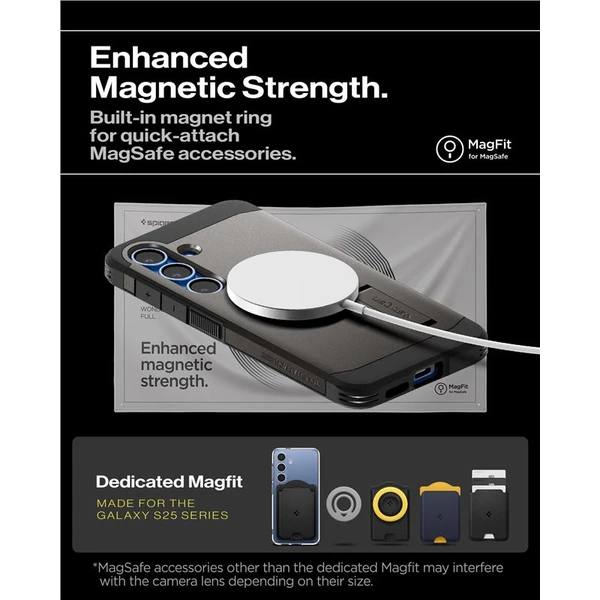 Spigen Tough Armor MagSafe kryt Samsung Galaxy S25 tmavo šedý - Puzdra - Obrázok 3d4560b920ea4225a292b49d7226129c
