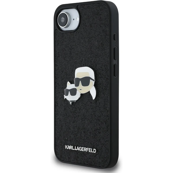 Karl Lagerfeld pevný trblietavý kovový kryt K&CH na iPhone 17e/16e čierny - Puzdra - Obrázok 3d5626da341b4efa894228f7c50efaa5
