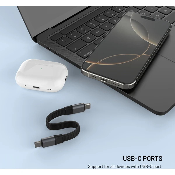 FIXED Clip Cable USB-C kabel s karabinou, 3.2 Gen 2 10Gb/s, 4K 60Hz, PD 240W, černý - Káble a redukcie - Obrázok 3d5c7cb980004448bc677b32dd013d65