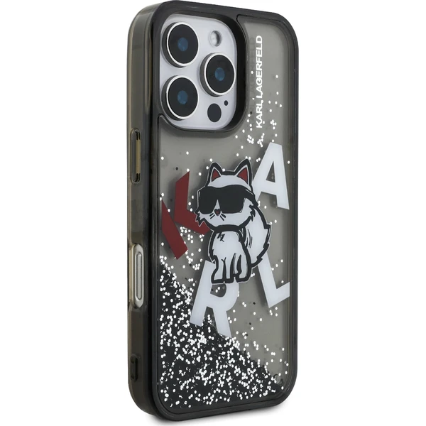 Karl Lagerfeld Liquid Glitter Scattered Chúpette kryt iPhone 16 Pre Max čierny - Puzdra - Obrázok 3d7c6403ac584c4087335a28d8d42437