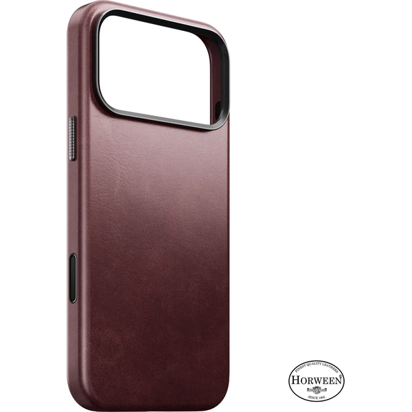 Nomad Traditional Leather (Horween) MagSafe kožený kryt iPhone 18 Pro Max Burgundy - Puzdra - Hlavný obrázok