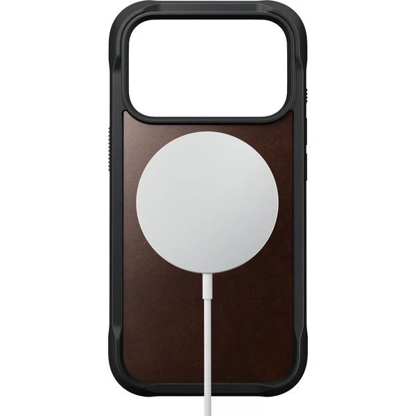 Nomad Rugged Leather (Horween) MagSafe kožený kryt iPhone 18 Pro Rustic Brown - Puzdra - Obrázok 3d89b9db76964d05a9410755aa845a1a