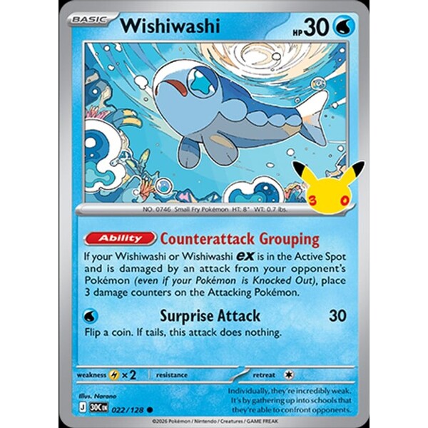 Wishiwashi (30C 022) - 30th Celebration [Holo] - Kusové karty - Hlavný obrázok
