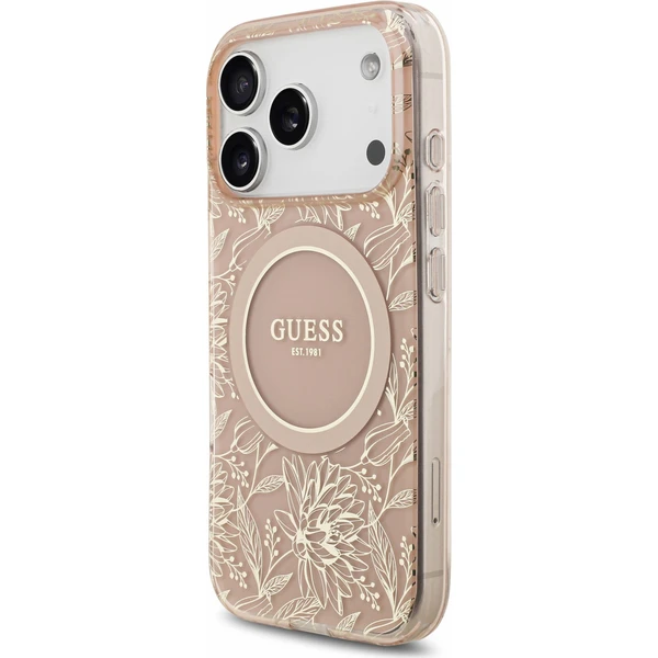 Guess IML Flowers Allover Strap MagSafe Zadný kryt pre iPhone 18 Pro Pink - Puzdra - Obrázok 3db31c155a004740b9e1e3a026d4a947
