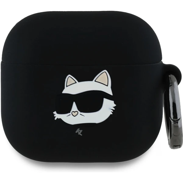 Karl Lagerfeld 3D Logo NFT Choupette Head silikónové puzdro AirPods 4 čierne - Puzdra - Hlavný obrázok