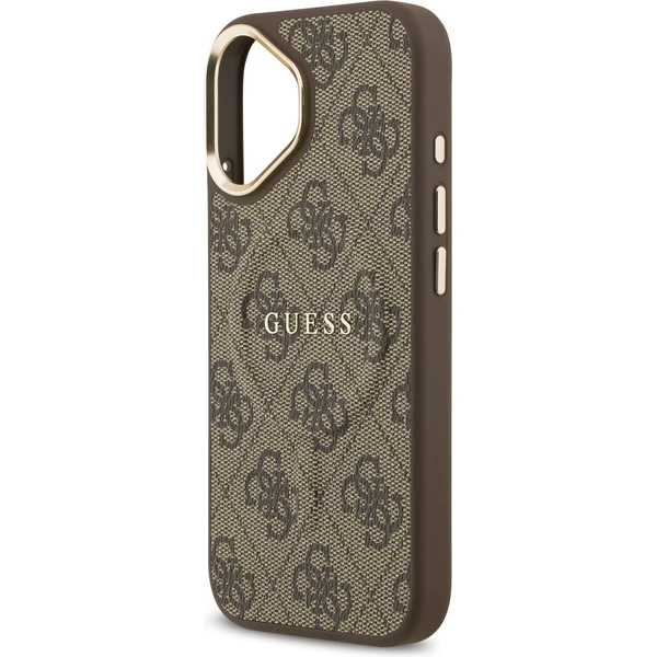 Guess PU Leather 4G Gold Frame MagSafe kryt iPhone 17 hnedý - Puzdra - Obrázok 3e28e8904eca4452a85ac0d7bdc3c52c