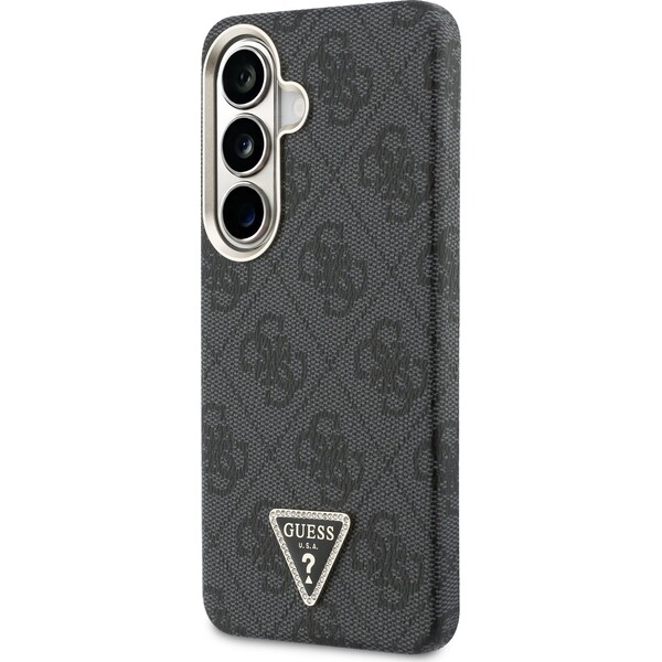 Guess PU koža 4G Strass trojuholníkové logo zlatý rám magnetický kryt Samsung Galaxy S26 čierny - Puzdra - Obrázok 3e291590e70c4ceaa42e4e053fc5de42