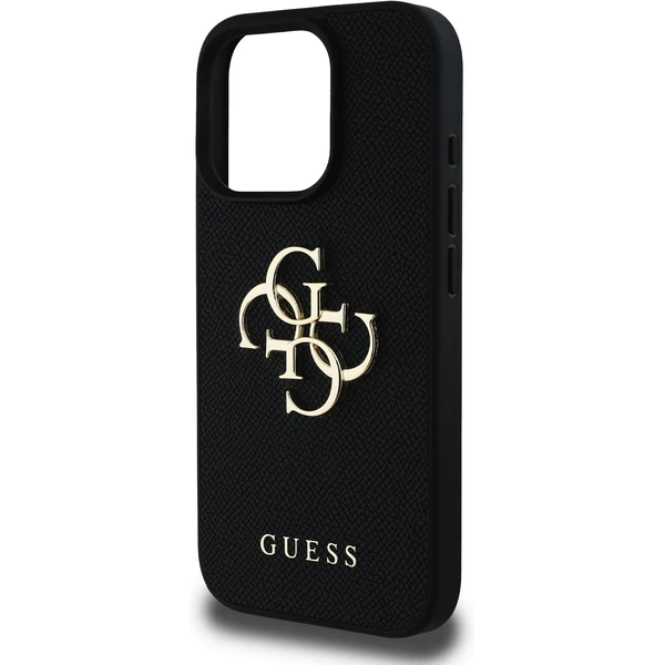 Guess PU Grained 4G Metal Logo kryt iPhone 15 Pre čierny - Puzdra - Obrázok 3e42ef83ea884329835ab0b963d16f3c