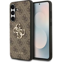 Guess PU 4G Metal Logo Zadný Kryt pre Samsung Galaxy S25 FE hnedý - Puzdra