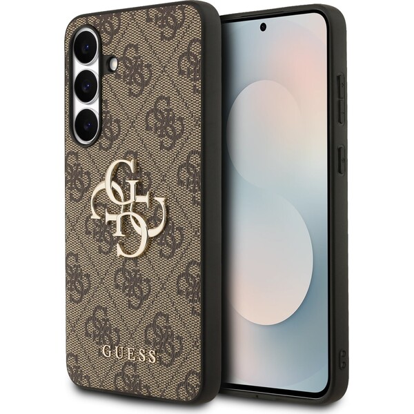 E-shop Guess PU 4G Metal Logo Zadný Kryt pre Samsung Galaxy S25 FE hnedý