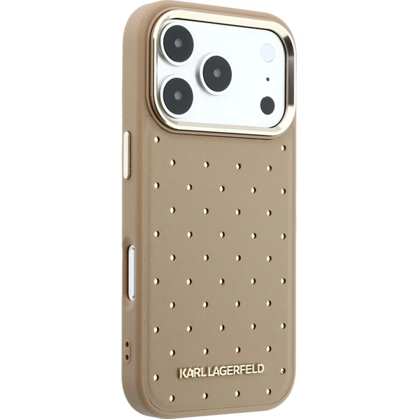 Karl Lagerfeld PU Perforated Gold Dots MagSafe Zadný kryt pre iPhone 17 Pro Max Beige - Puzdra - Obrázok 3e5527a3367f4ca5998dcdaa314874db
