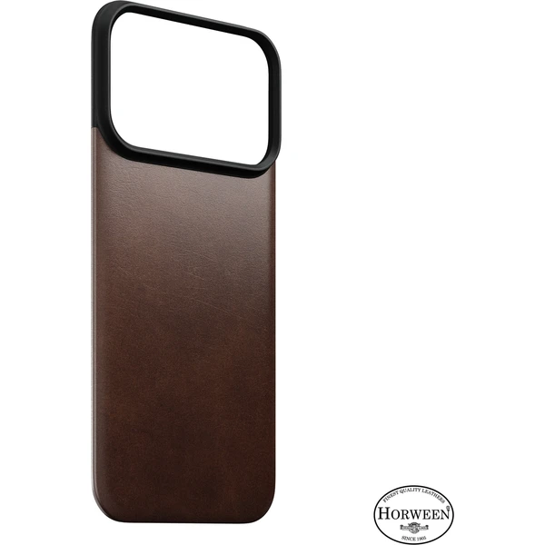 Nomad Magnetic Leather Back (Horween) MagSafe kožený kryt iPhone 18 Pro Rustic Brown - Puzdra - Hlavný obrázok