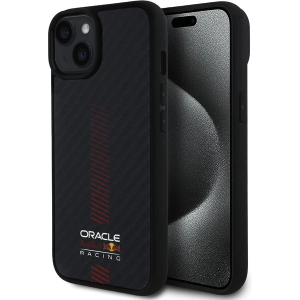 Oracle Red Bull Racing Carbon Powerbar MagSafe kryt iPhone 14 čierny - Puzdra - Hlavný obrázok