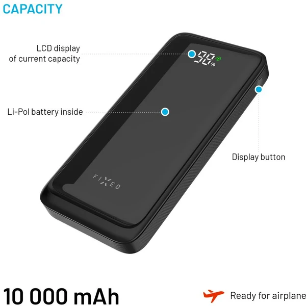 FIXED Zen2 10 powerbanka s LCD displejom a PD 20W, 10 000 mAh, čierna - Powerbanky - Obrázok 3e9995831cbb495bab5f208801e594ef