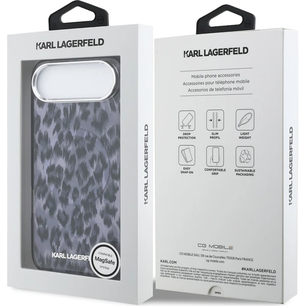 Karl Lagerfeld IML Leopard MagSafe kryt iPhone Air sivý - Puzdra - Obrázok 3ead1db83a77401eb418d819099f8db1