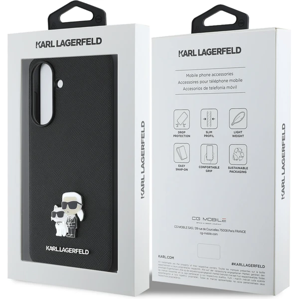 Karl Lagerfeld PU Saffiano Metal Karl and Choupette kryt Samsung Galaxy A56 čierny - Puzdra - Obrázok 3efe6807178f493d940983b2449ba30b