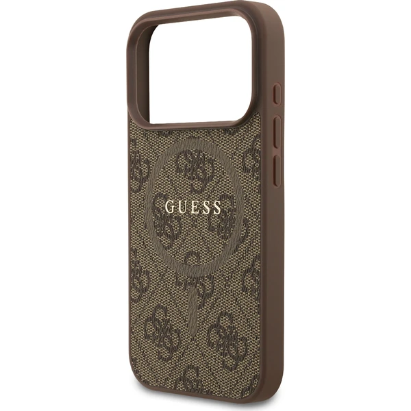 Guess PU Leather 4G Colored Ring MagSafe Zadný Kryt pre iPhone 17 Pro hnedý - Puzdra - Obrázok 3f2f26537f814546aa8e307ecf4b6b23