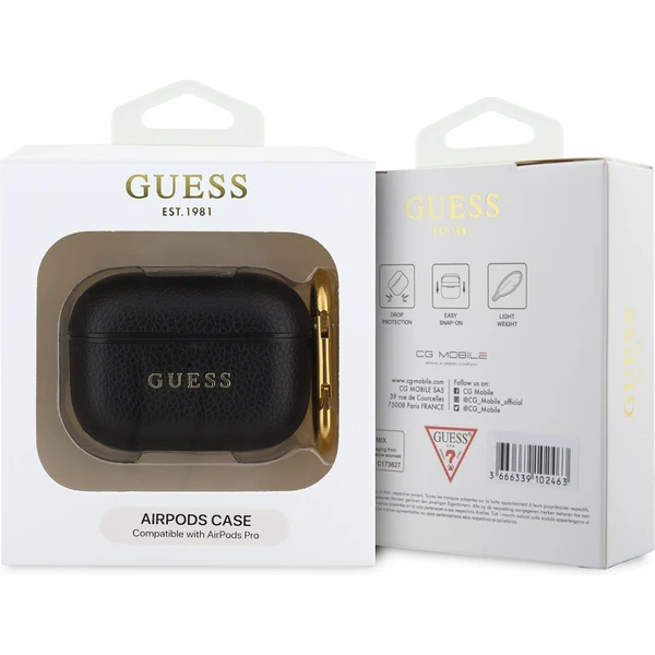 Guess PU Grained Classic Logo puzdro pre AirPods Pre čierne - Puzdra - Obrázok 3f489dbdb760438a8566ac9afbb59222