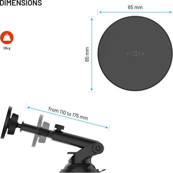 FIXED MagCircle XL magnetický držiak s prísavkou na sklo alebo palubnú dosku s podporou MagSafe čier - Držiaky - Obrázok 3f616819eb154db29a9bbd8d79a4cb59