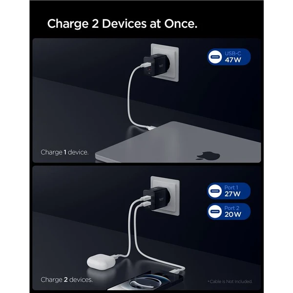 Spigen Essential 47W USB-C nabíjačka (EE472EU) čierna - Nabíjačky - Obrázok 3f9ba5204c2345218627fa5581bd20e4