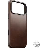 Nomad Traditional Leather (Horween) MagSafe kožený kryt iPhone 18 Pro Max Rustikálna hnedá - Puzdra