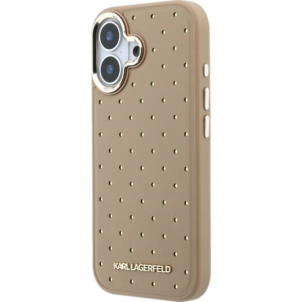Karl Lagerfeld PU Perforated Gold Dots MagSafe Zadný Kryt pre iPhone 17 Beige - Puzdra - Obrázok 400cc49d8cb74b00930ec7d28e53dd4f