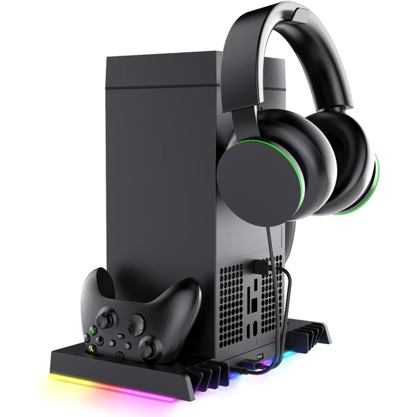 iPega XBX024S Multifunkčný Nabíjací RGB Stojan s Chladením pre Xbox Series X - Nabíjačky - Obrázok 403d654eaddc4318aa63c661dbbe7a47