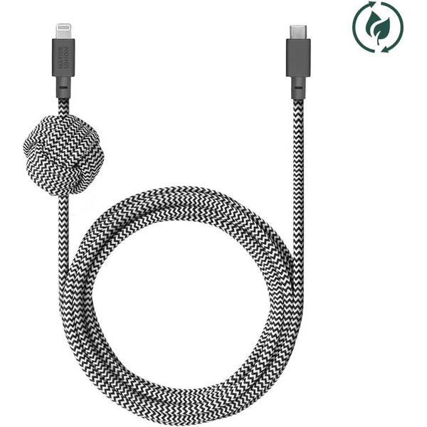 Native Union Night Cable USB-C/Lightning kábel 3m, 20W zebra - Káble a redukcie - Obrázok 406c886e64ea4b4e96b1bed22cd62323
