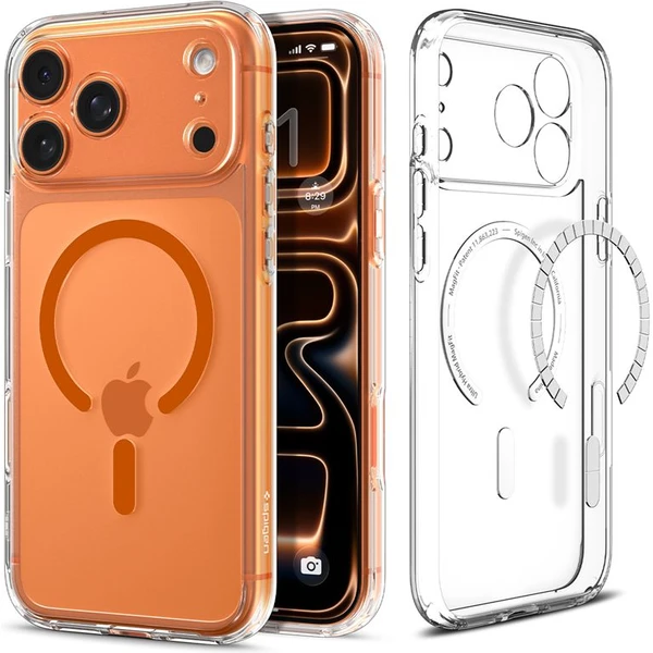 Spigen Ultra Hybrid MagSafe kryt iPhone 17 Pro Max clear orange - Puzdra - Hlavný obrázok