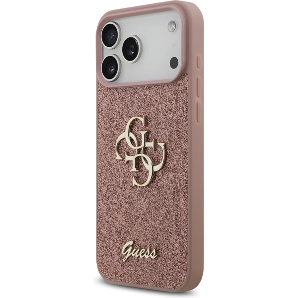 Guess PU Fixed Glitter 4G Metal Logo kryt iPhone 17 Pro Max ružový - Puzdra - Obrázok 409c235c7d464083a5532d29cabdd046